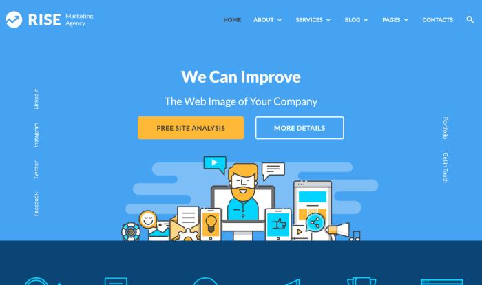 现代营销广告解决方案网站模板
